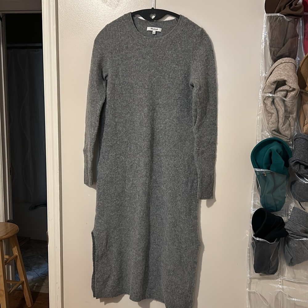 Madewell 100% grey merino wool dress